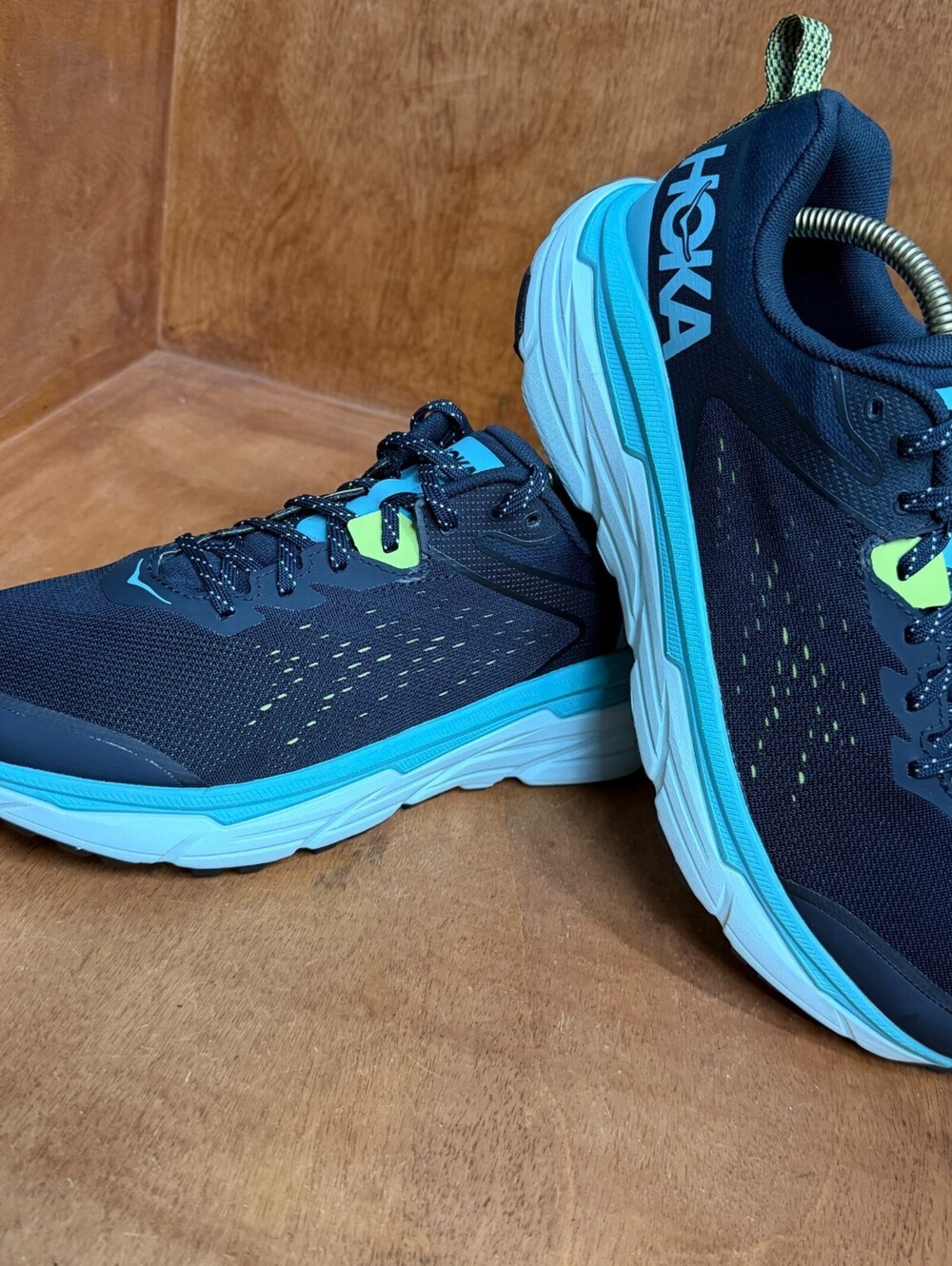 Hoka One One Challenger ATR 6 Trail Running Shoes Womens 11 B Blue Graphit Glass